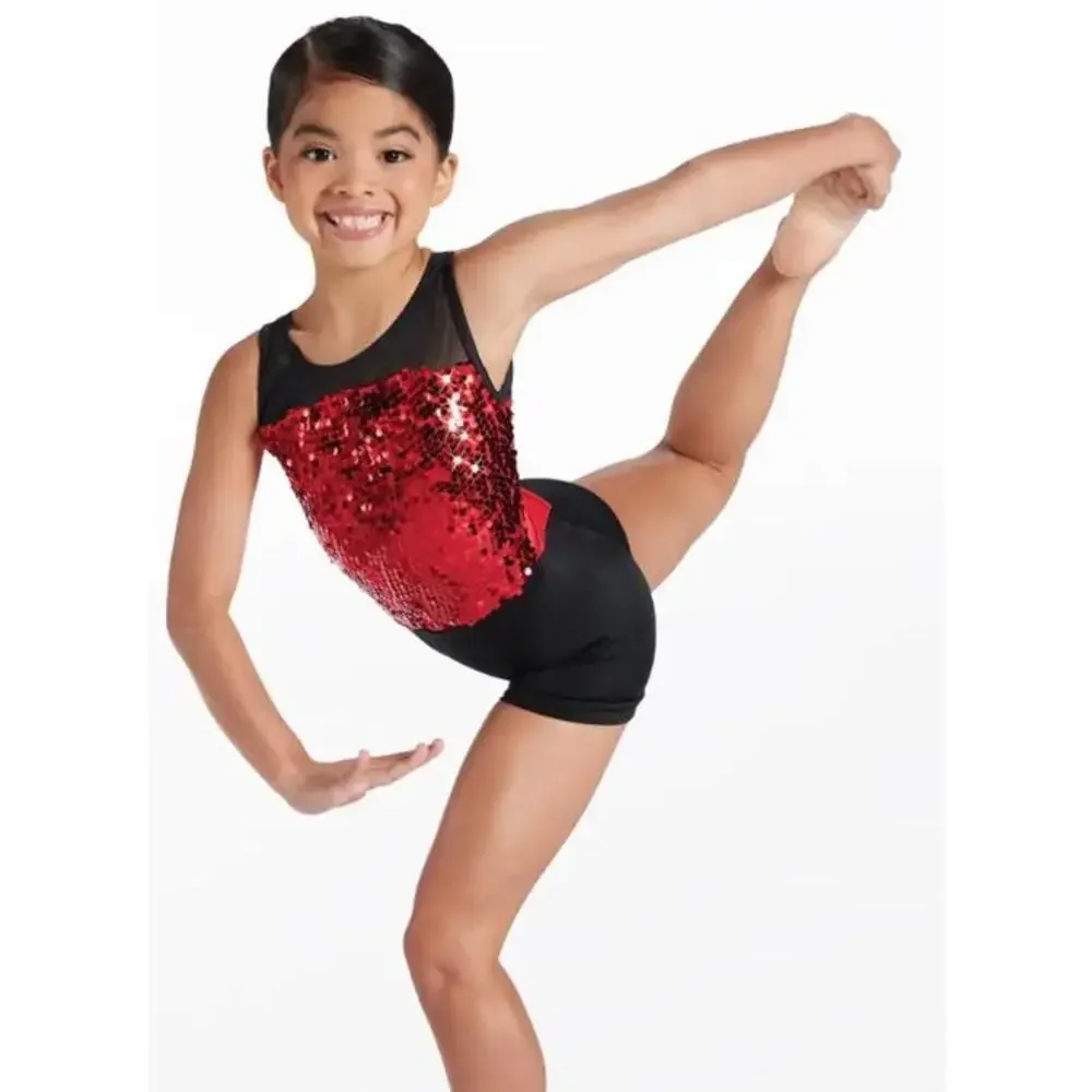 Pre-Owned Dance Costume Weissman 14410 Small Child Red 3in1 Ballet Jazz Tap Seq
